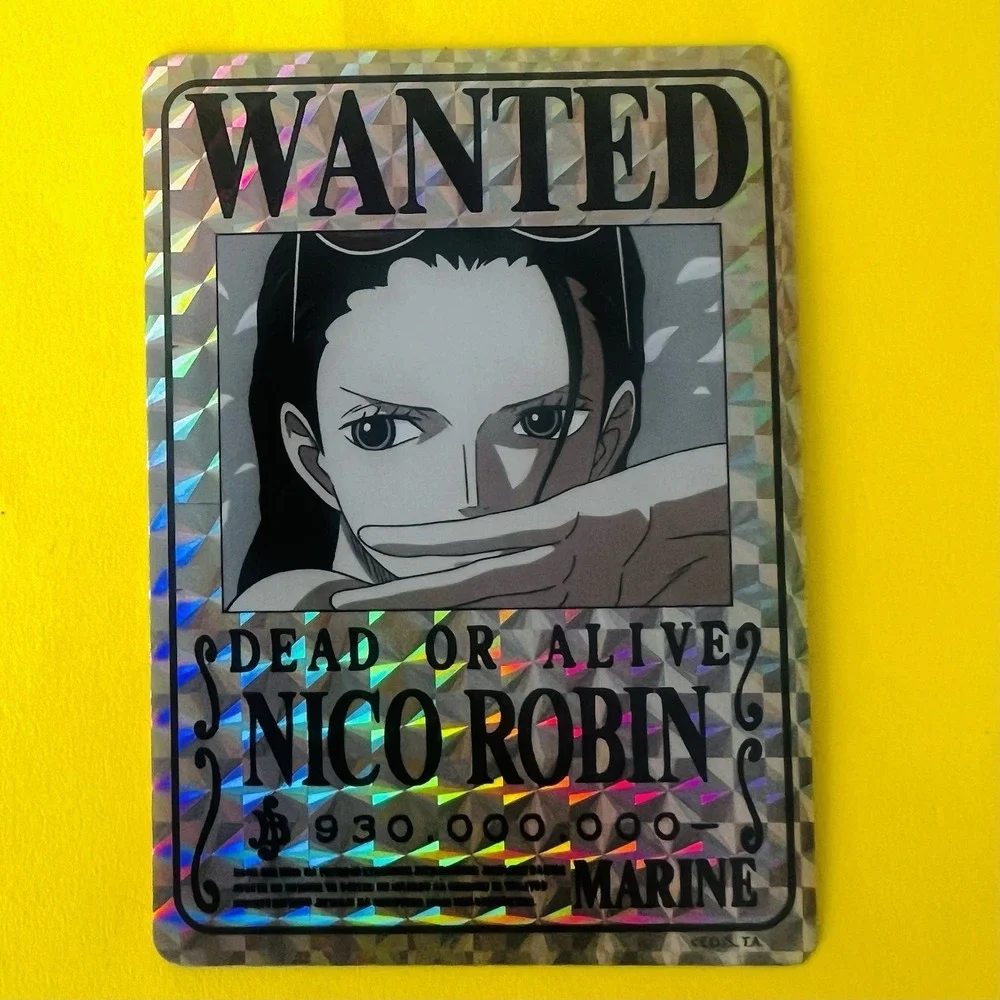 One Piece Holographic Trading‎ Sticker Wanted Dead Or Alive Nico Robin